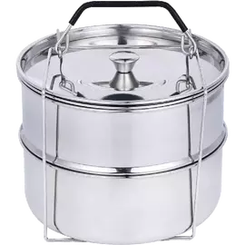 Marmite empilable en acier inoxydable Ziva dans un panier à marmite avec couvercle