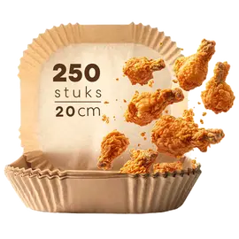 Doublures en papier pour friteuse à air Ziva carrées de 20 cm (250 pièces)