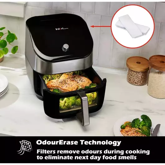 Friteuse à air Instant Vortex Plus ClearCook OdorErase en acier inoxydable de 5,7 litres (6 pintes)