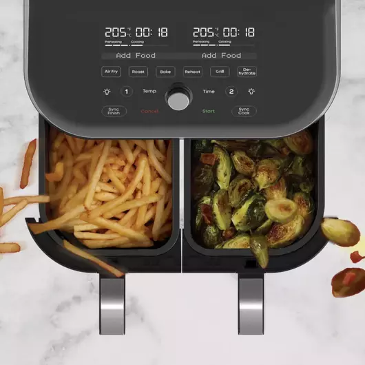 Friteuse à air Instant Vortex Plus Dual ClearCook 7,6 L (acier inoxydable)