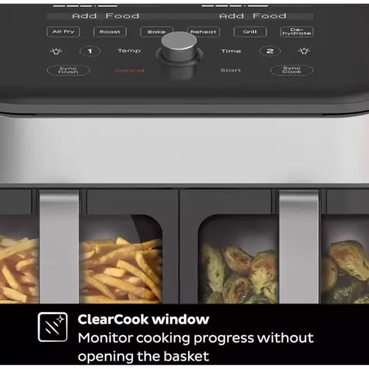 Friteuse à air Instant Vortex Plus Dual ClearCook 7,6 L (acier inoxydable)