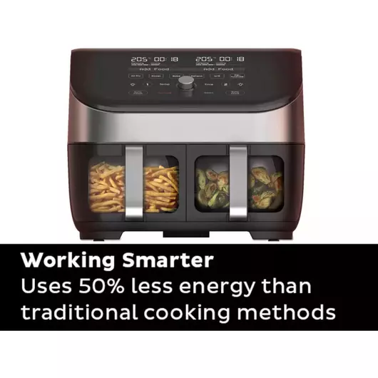 Friteuse à air Instant Vortex Plus Dual ClearCook 7,6 L (acier inoxydable)