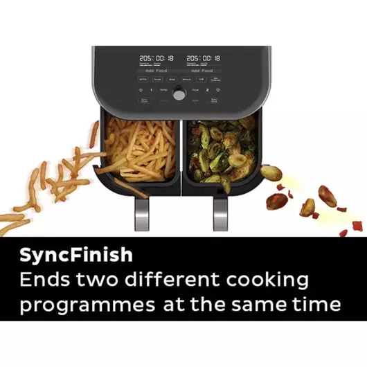 Friteuse à air Instant Vortex Plus Dual ClearCook 7,6 L (acier inoxydable)