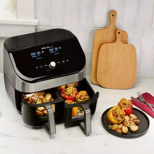 Friteuse à air Instant Vortex Plus Dual ClearCook 7,6 L (acier inoxydable)