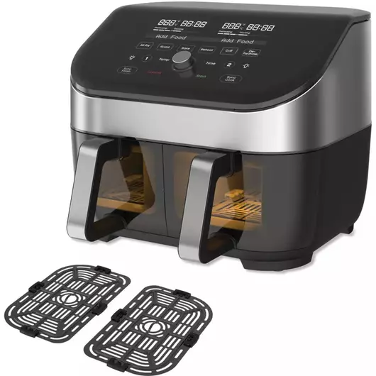 Friteuse à air Instant Vortex Plus Dual ClearCook 7,6 L (acier inoxydable)
