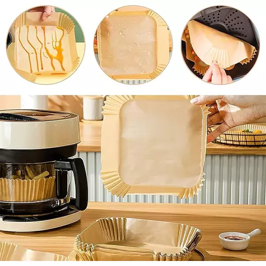 Doublures en papier pour friteuse à air Ziva carrées de 20 cm (250 pièces)