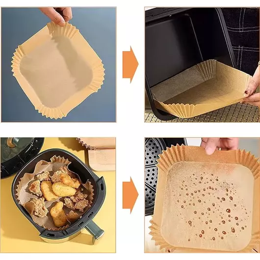 Doublures en papier pour friteuse à air Ziva carrées de 20 cm (250 pièces)