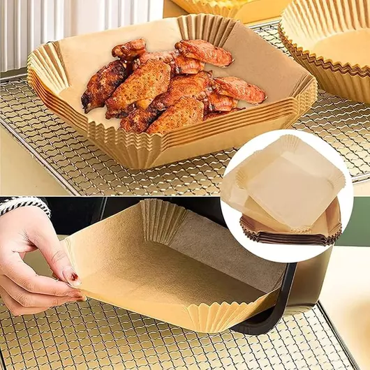 Doublures en papier pour friteuse à air Ziva carrées de 20 cm (250 pièces)