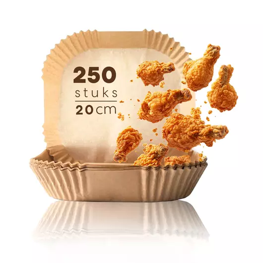 Doublures en papier pour friteuse à air Ziva carrées de 20 cm (250 pièces)