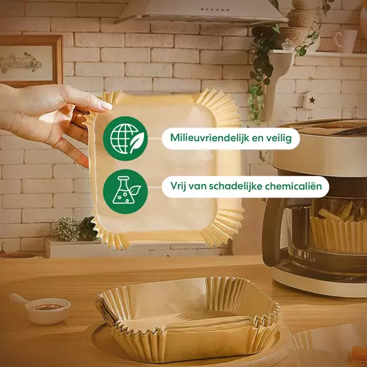 Doublures en papier pour friteuse à air Ziva carrées de 20 cm (250 pièces)
