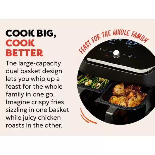 Friteuse à air Instant Vortex Plus Dual ClearCook 7,6 L (noir)