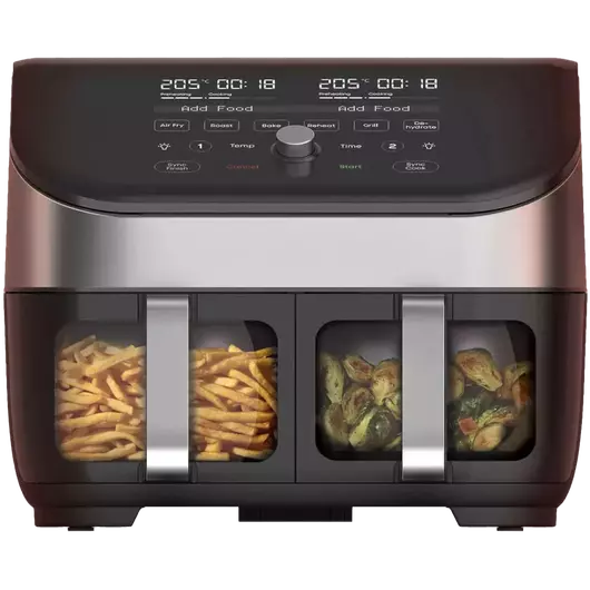 Friteuse à air Instant Vortex Plus Dual ClearCook 7,6 L (acier inoxydable)