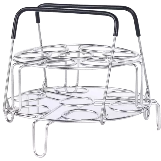 Support à vapeur pour œufs en acier inoxydable à 2 niveaux Ziva avec poignées résistantes à la chaleur