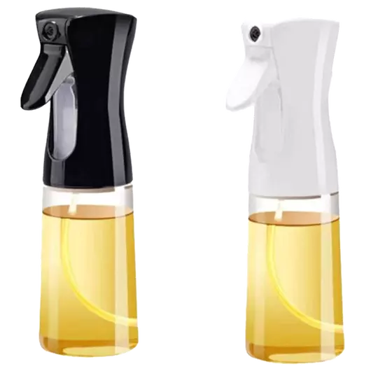 Ziva Oil Spray Bottle Glass 220ml - Pack of 2 - White + Black