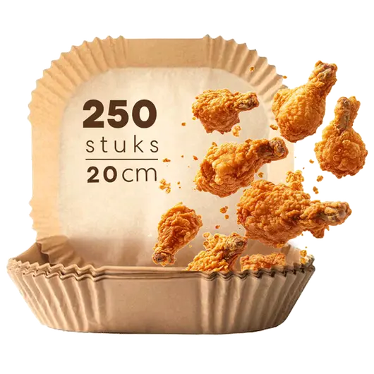 Doublures en papier pour friteuse à air Ziva carrées de 20 cm (250 pièces)