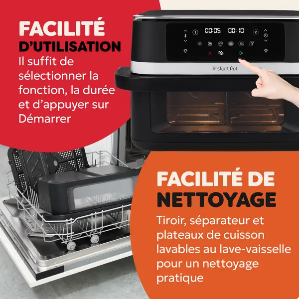 Friteuse à air chaud Instant Pot Vortex Versazone 12 L, noire
