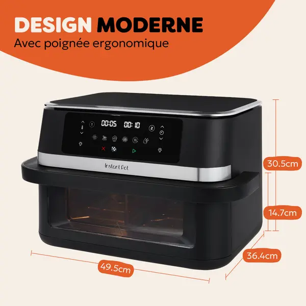 Friteuse à air chaud Instant Pot Vortex Versazone 12 L, noire